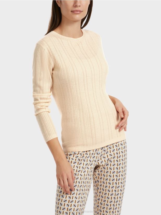 pulover „rethink together” cu gât rotund Marc Cain crema inchisa îmbrăcăminte 4826HH1087