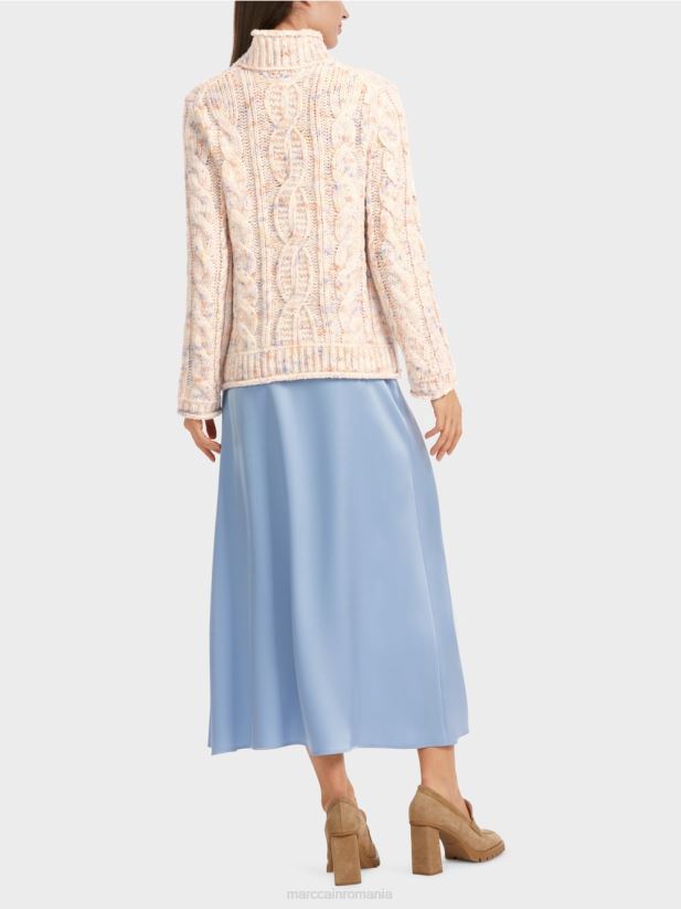 pulover tricot cablu tricotat in germania Marc Cain crema inchisa îmbrăcăminte 4826HH1082