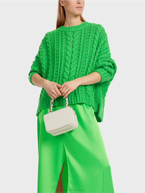 pulover tricot cablu tricotat in germania Marc Cain verde măr închis îmbrăcăminte 4826HH1039