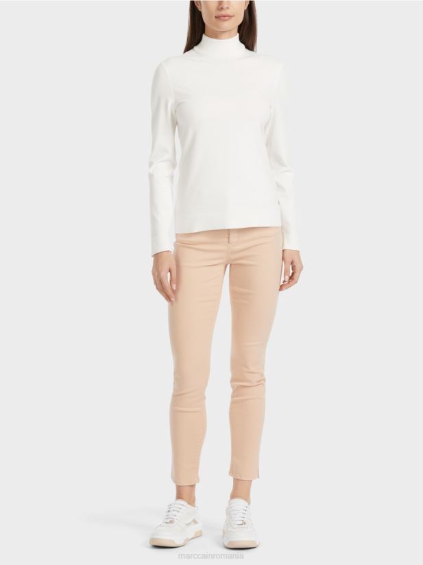 pulover tricotat fin „regândiți împreună”. Marc Cain aproape alb îmbrăcăminte 4826HH1076