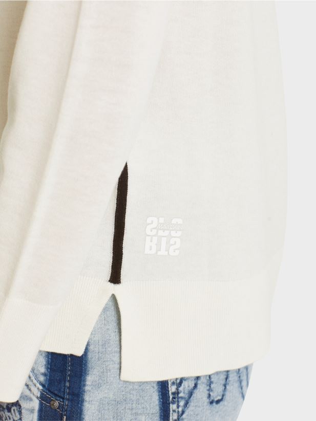 pulover tricotat fin „regândiți împreună”. Marc Cain aproape alb îmbrăcăminte 4826HH1102