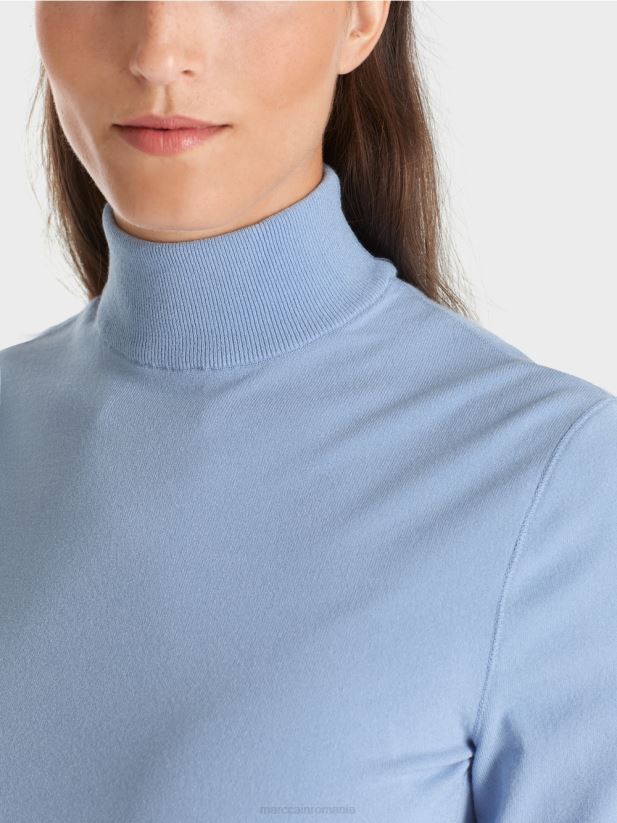 pulover tricotat fin „regândiți împreună”. Marc Cain cer întunecat de vară îmbrăcăminte 4826HH1074