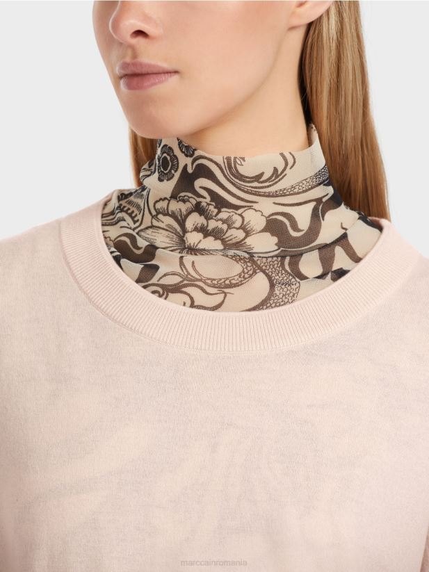 pulover tricotat fin „regândiți împreună”. Marc Cain floare de migdal îmbrăcăminte 4826HH1062