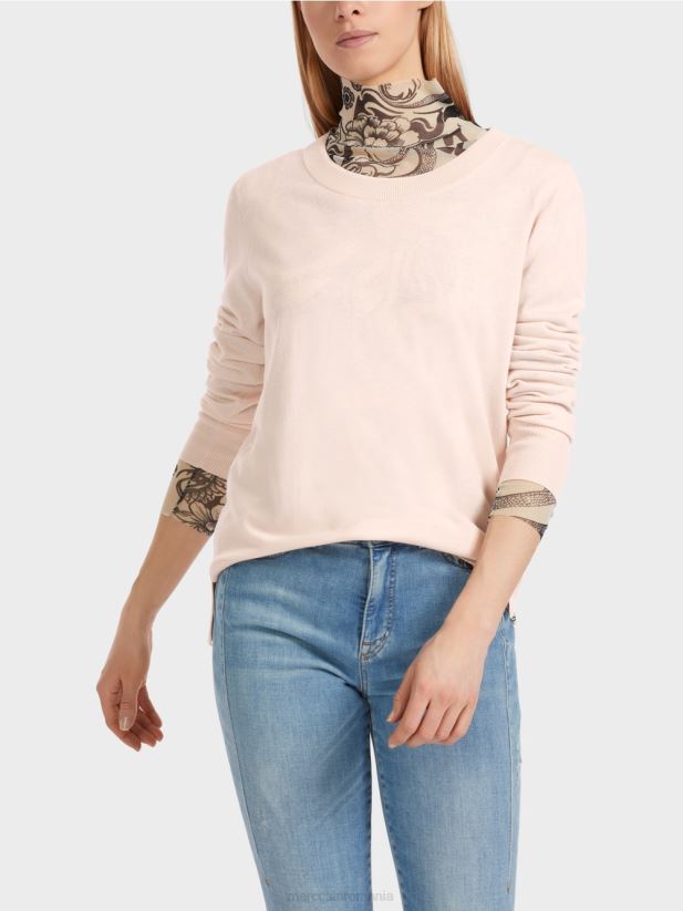 pulover tricotat fin „regândiți împreună”. Marc Cain floare de migdal îmbrăcăminte 4826HH1062