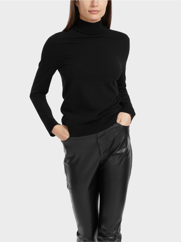 pulover tricotat fin „regândiți împreună”. Marc Cain negru îmbrăcăminte 4826HH1077