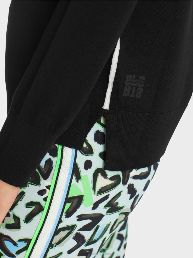 pulover tricotat fin „regândiți împreună”. Marc Cain negru îmbrăcăminte 4826HH1109