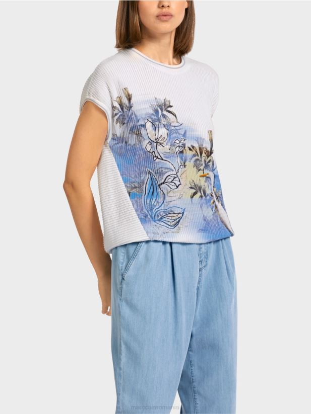 pulover \"tricotat in germania\" Marc Cain albastru pudra deschis îmbrăcăminte 4826HH1159