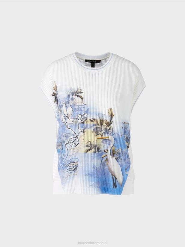 pulover \"tricotat in germania\" Marc Cain albastru pudra deschis îmbrăcăminte 4826HH1159