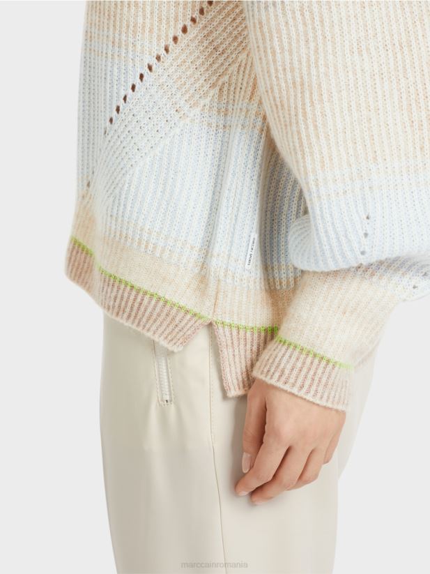 pulover - tricotat in germania Marc Cain albastru pudra moale îmbrăcăminte 4826HH1099