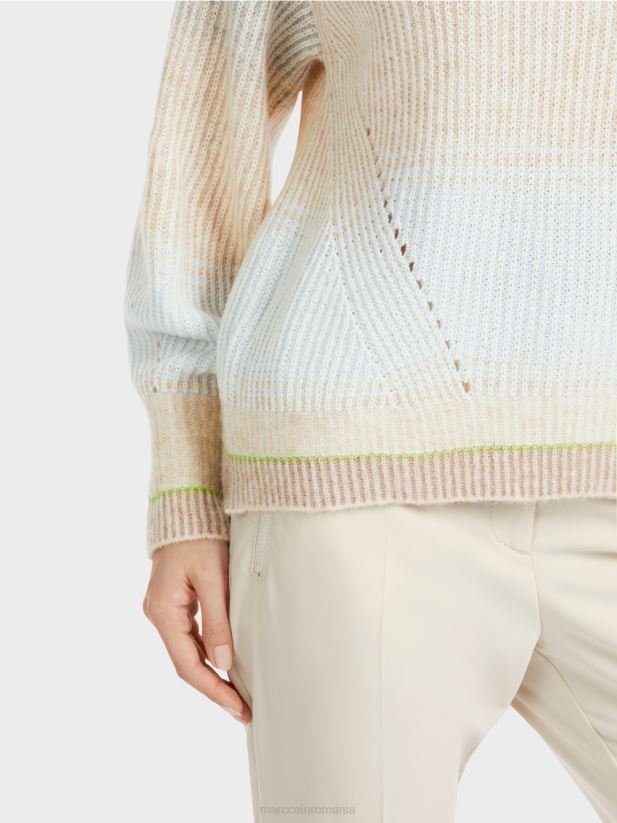 pulover - tricotat in germania Marc Cain albastru pudra moale îmbrăcăminte 4826HH1099