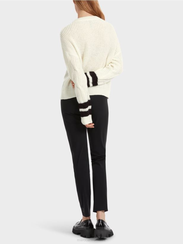 pulover - tricotat in germania Marc Cain aproape alb îmbrăcăminte 4826HH1047
