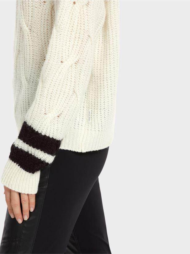 pulover - tricotat in germania Marc Cain aproape alb îmbrăcăminte 4826HH1047