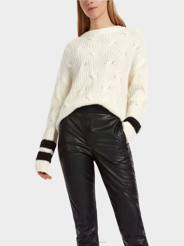 pulover - tricotat in germania Marc Cain aproape alb îmbrăcăminte 4826HH1047