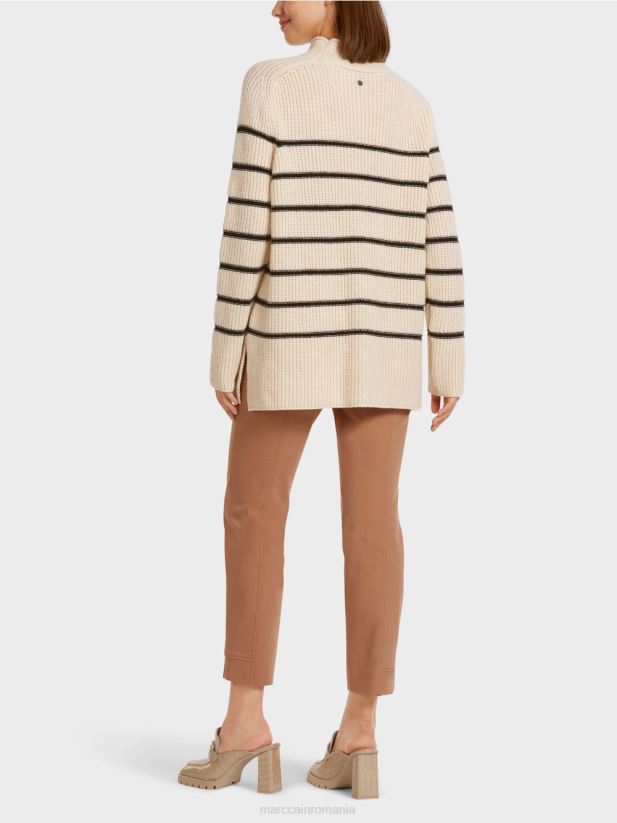 pulover \"tricotat in germania\" Marc Cain cremă îmbrăcăminte 4826HH1192