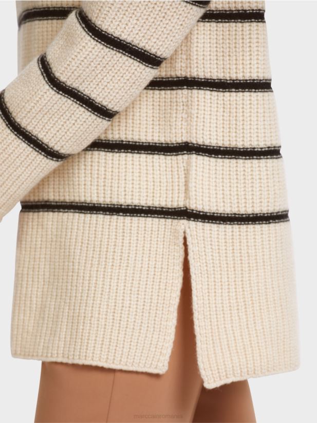 pulover \"tricotat in germania\" Marc Cain cremă îmbrăcăminte 4826HH1192