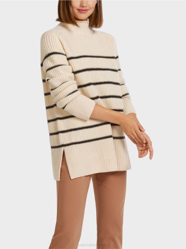 pulover \"tricotat in germania\" Marc Cain cremă îmbrăcăminte 4826HH1192