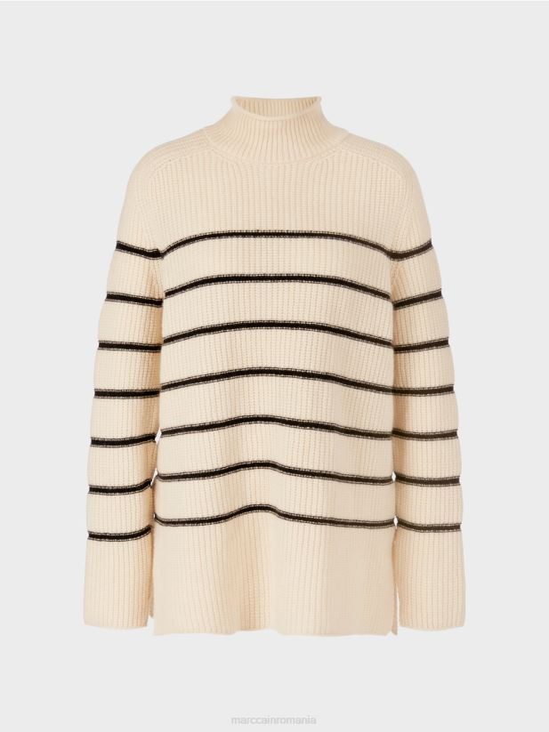 pulover \"tricotat in germania\" Marc Cain cremă îmbrăcăminte 4826HH1192