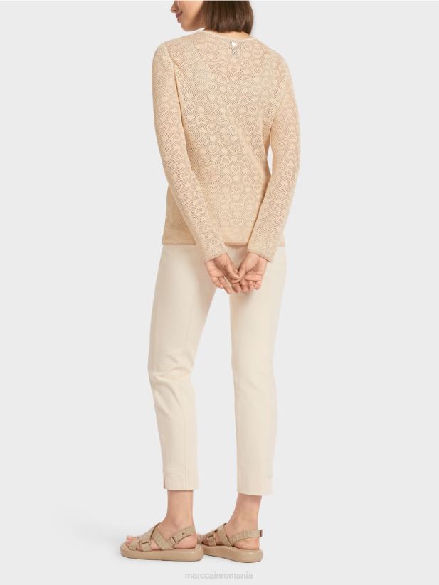 pulover \"tricotat in germania\" Marc Cain cremă îmbrăcăminte 4826HH1195