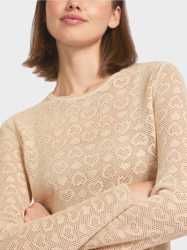 pulover \"tricotat in germania\" Marc Cain cremă îmbrăcăminte 4826HH1195