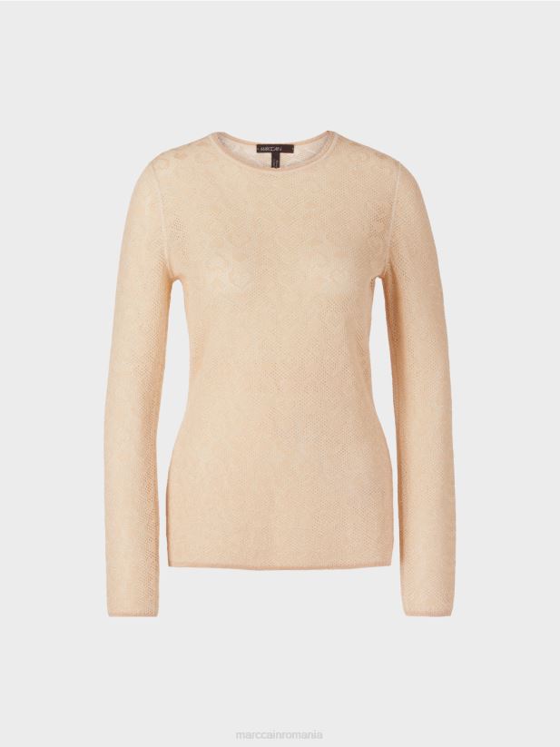 pulover \"tricotat in germania\" Marc Cain cremă îmbrăcăminte 4826HH1195