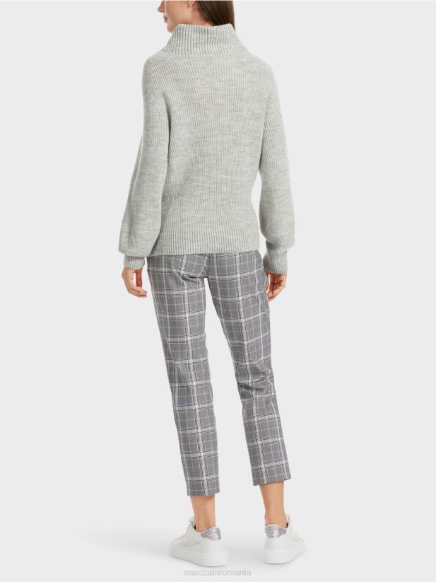 pulover - tricotat in germania Marc Cain gri argintiu îmbrăcăminte 4826HH1104