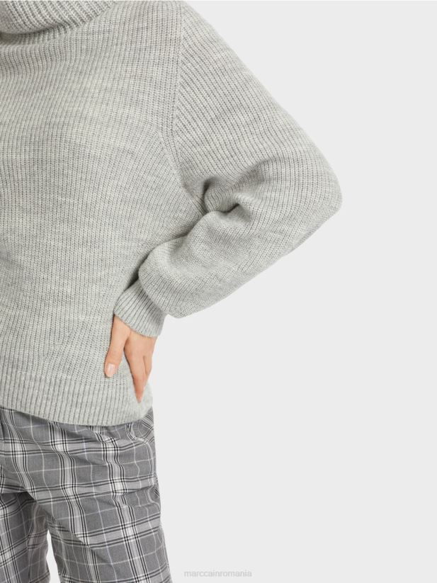 pulover - tricotat in germania Marc Cain gri argintiu îmbrăcăminte 4826HH1104