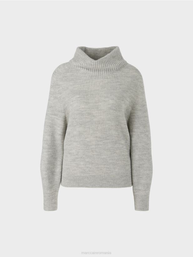 pulover - tricotat in germania Marc Cain gri argintiu îmbrăcăminte 4826HH1104