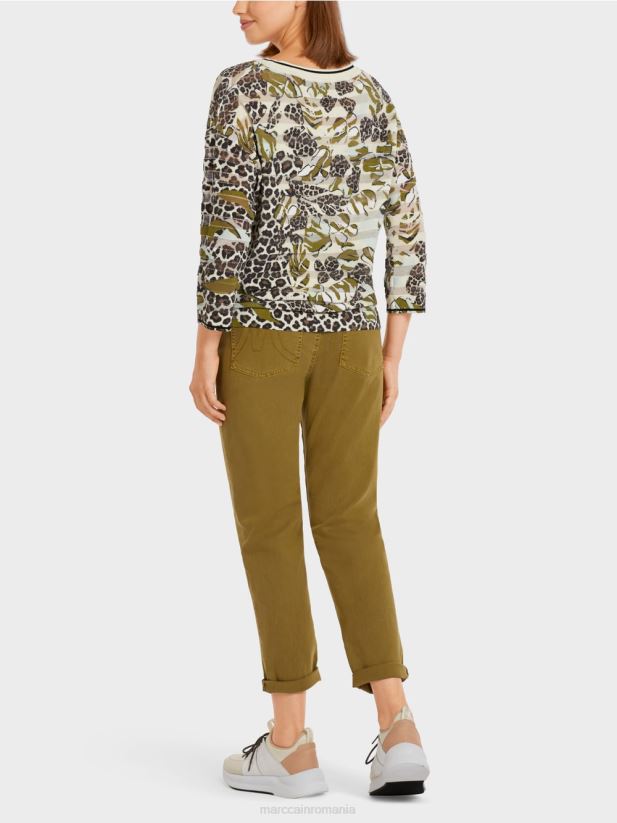 pulover \"tricotat in germania\" Marc Cain măsline galbene îmbrăcăminte 4826HH1172