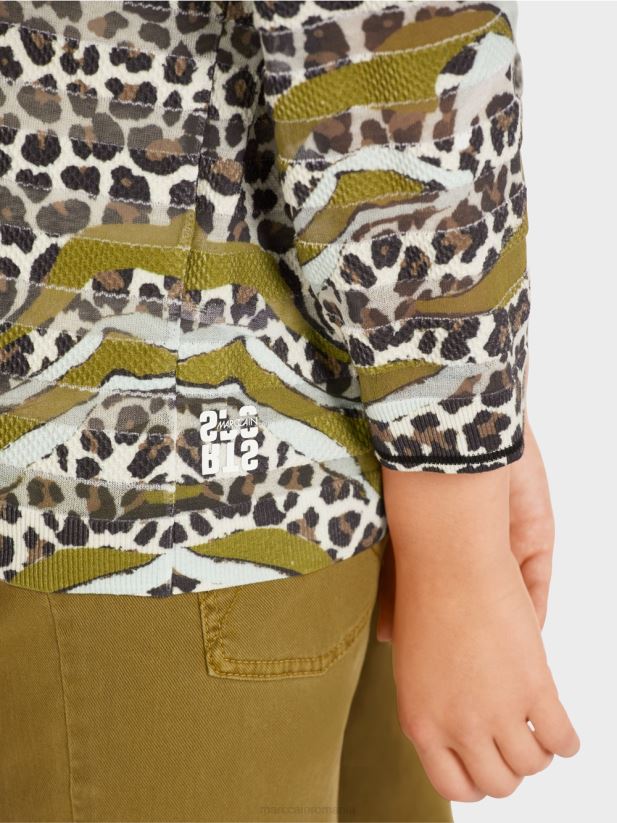 pulover \"tricotat in germania\" Marc Cain măsline galbene îmbrăcăminte 4826HH1172