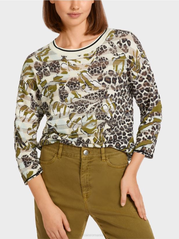 pulover \"tricotat in germania\" Marc Cain măsline galbene îmbrăcăminte 4826HH1172