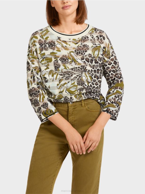 pulover \"tricotat in germania\" Marc Cain măsline galbene îmbrăcăminte 4826HH1172