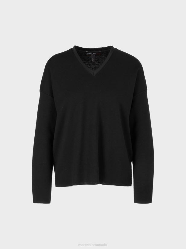 pulover - tricotat in germania Marc Cain negru îmbrăcăminte 4826HH1035