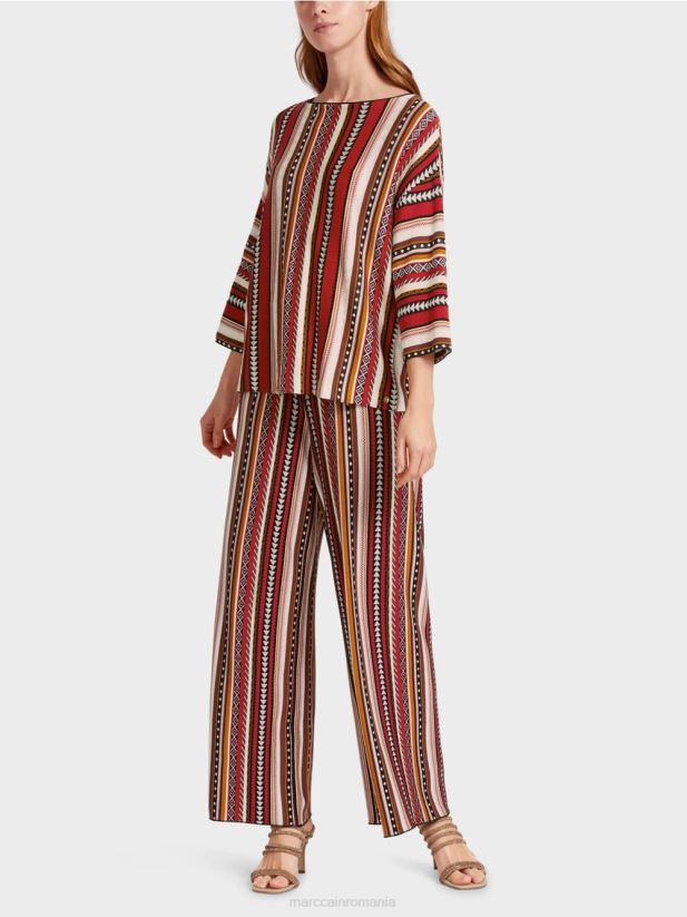 pulover "tricotat in germania" Marc Cain rosu intens îmbrăcăminte 4826HH1130