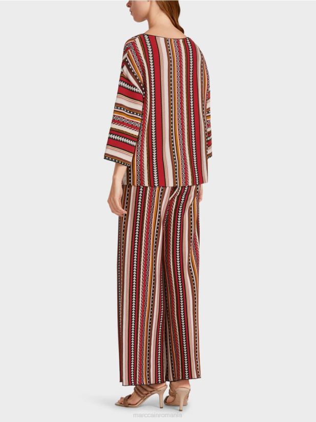 pulover \"tricotat in germania\" Marc Cain rosu intens îmbrăcăminte 4826HH1130