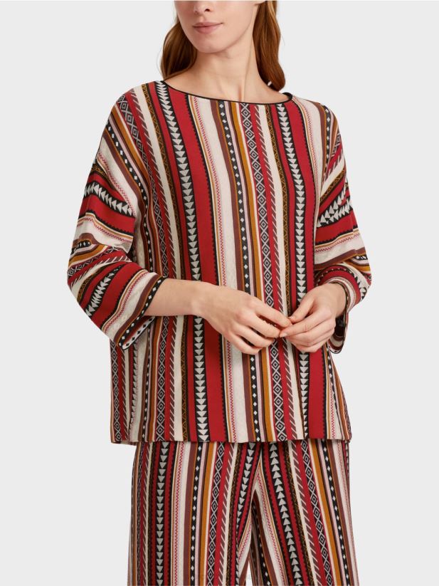 pulover \"tricotat in germania\" Marc Cain rosu intens îmbrăcăminte 4826HH1130