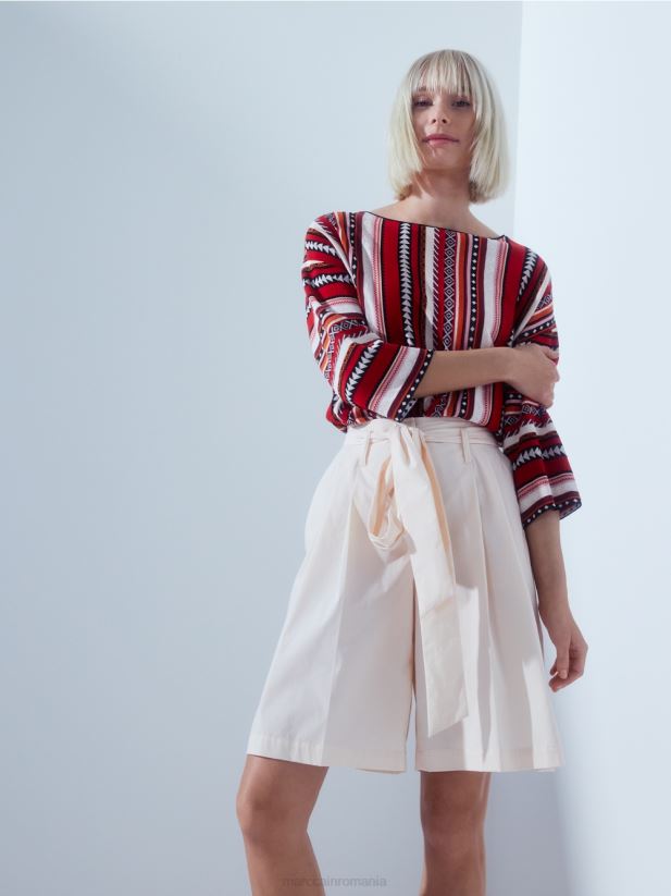 pulover \"tricotat in germania\" Marc Cain rosu intens îmbrăcăminte 4826HH1130