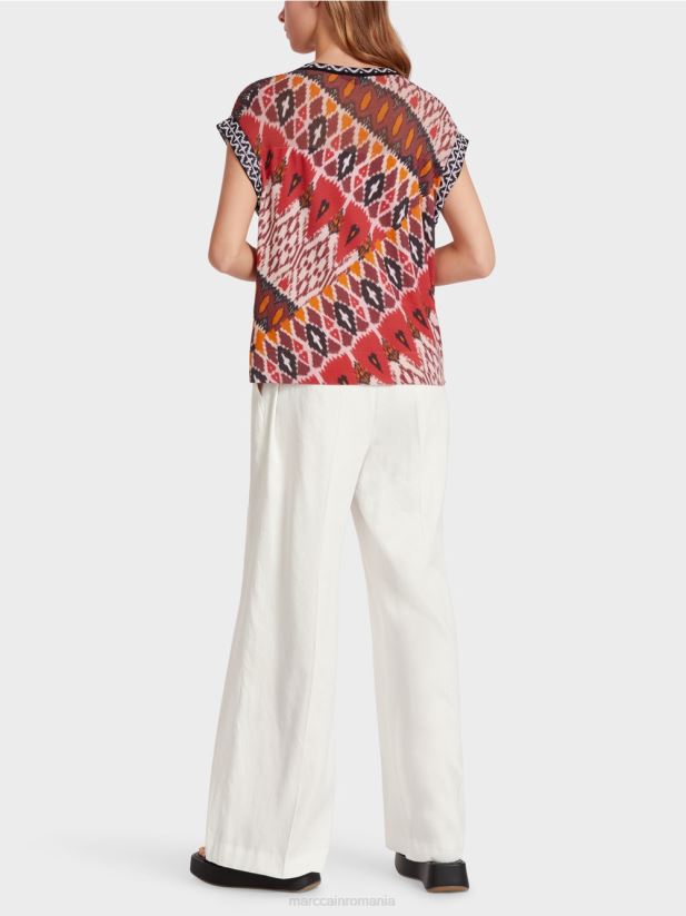 pulover \"tricotat in germania\" Marc Cain rosu intens îmbrăcăminte 4826HH1131