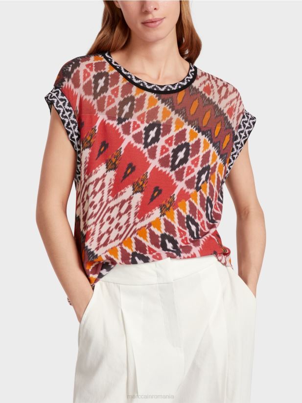 pulover \"tricotat in germania\" Marc Cain rosu intens îmbrăcăminte 4826HH1131