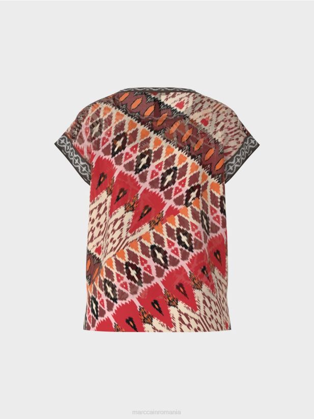 pulover \"tricotat in germania\" Marc Cain rosu intens îmbrăcăminte 4826HH1131