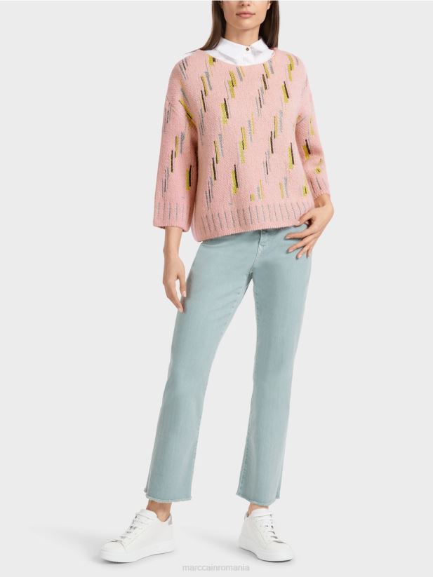 pulover tricotat in germania Marc Cain roz pudra moale îmbrăcăminte 4826HH1111