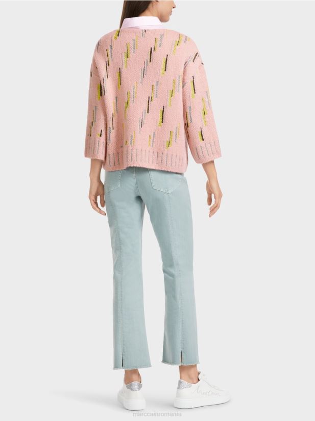 pulover tricotat in germania Marc Cain roz pudra moale îmbrăcăminte 4826HH1111