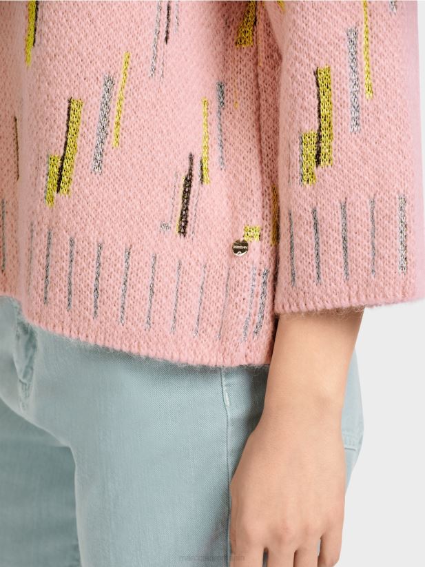 pulover tricotat in germania Marc Cain roz pudra moale îmbrăcăminte 4826HH1111