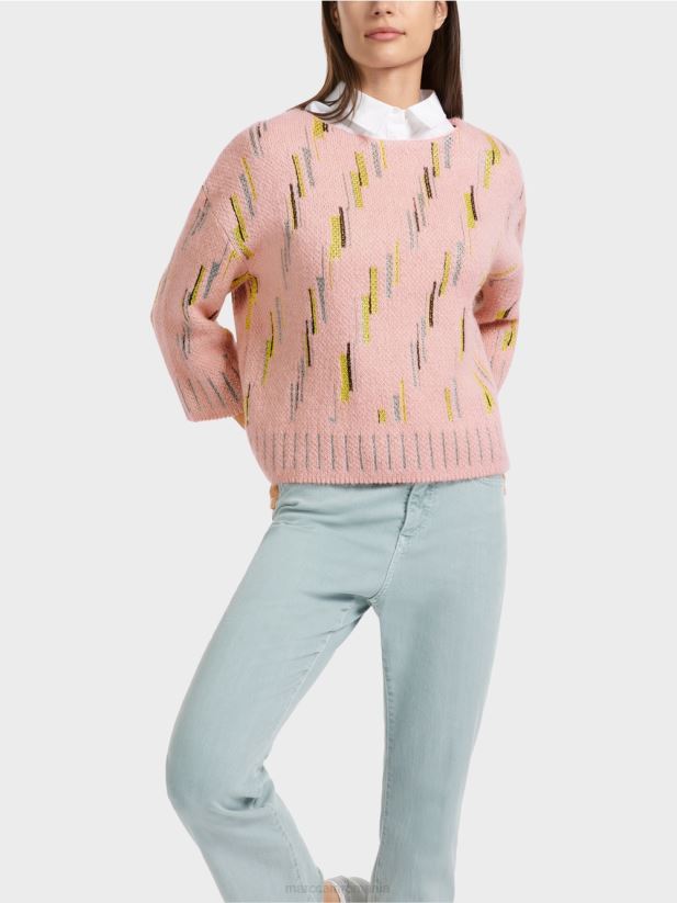 pulover tricotat in germania Marc Cain roz pudra moale îmbrăcăminte 4826HH1111