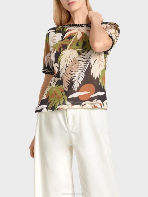 pulover \"tricotat in germania\" Marc Cain verde oliv intens îmbrăcăminte 4826HH1146