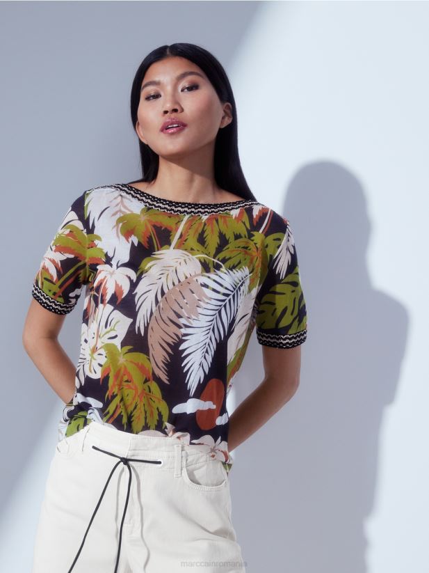 pulover \"tricotat in germania\" Marc Cain verde oliv intens îmbrăcăminte 4826HH1146