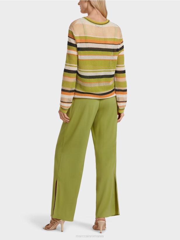 pulover \"tricotat in germania\" Marc Cain verde oliv intens îmbrăcăminte 4826HH1147