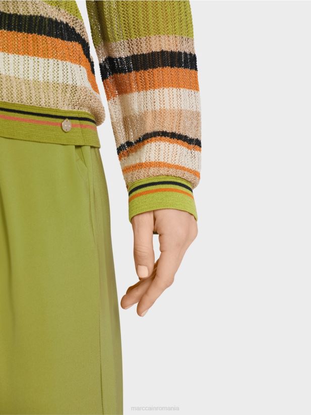 pulover \"tricotat in germania\" Marc Cain verde oliv intens îmbrăcăminte 4826HH1147