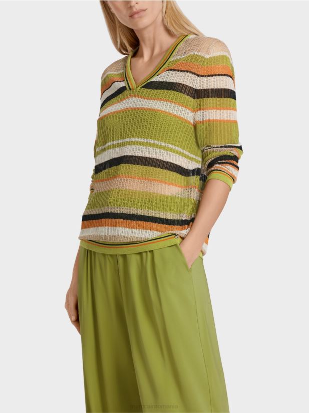 pulover \"tricotat in germania\" Marc Cain verde oliv intens îmbrăcăminte 4826HH1147