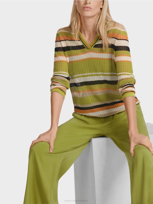 pulover \"tricotat in germania\" Marc Cain verde oliv intens îmbrăcăminte 4826HH1147