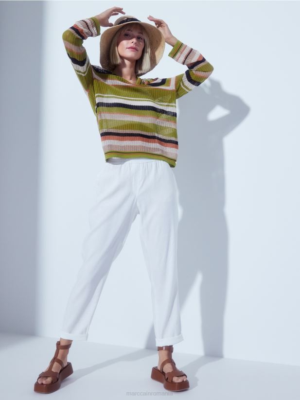 pulover \"tricotat in germania\" Marc Cain verde oliv intens îmbrăcăminte 4826HH1147